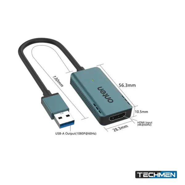ONTEN US331 USB to HDMI Capture Card – USB Video Capture Adapter for PC, Laptop & Streaming