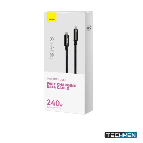 BASEUS 240W Tungsten Gold Type-C to Type-C Fast Cable 3m -(P10319102111-02)