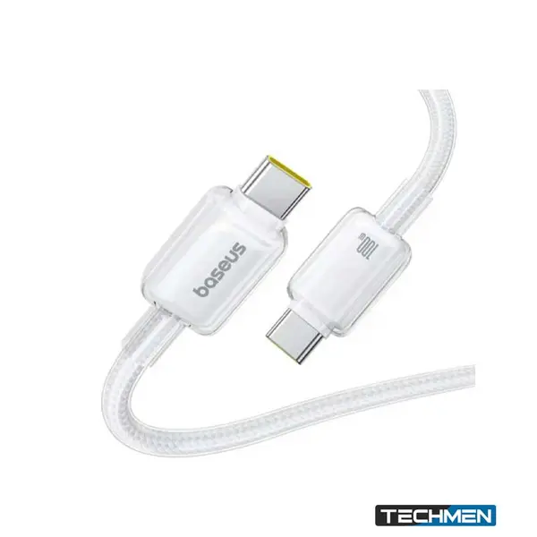 BASEUS P10383100211-00 Crystal Fast Charging Data Cable USB-C to USB-C 100W 1M – Moon White