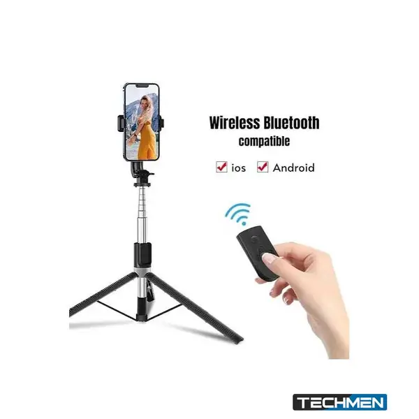 NeePho P170 Extendable Selfie Stick & Tripod with Bluetooth Remote – Black