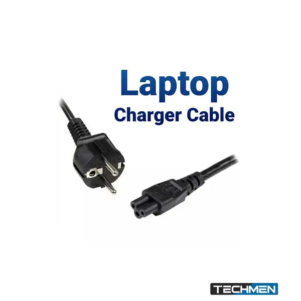 Plug 3-Prong Laptop Power Cord Cable – 3-Pin AC Charger Power Cable for Laptop Adapter (Branded)