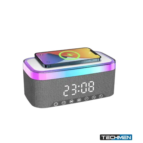JEDEL SA148 Bluetooth Speaker with RGB Lamp & Clock Wireless Charging