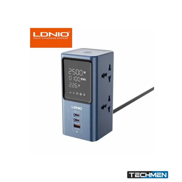 LDNIO SC2 7-in-1 Power Extension with 4 Sockets, 2 USB-C & 1 USB-A Fast Charging (SC2)