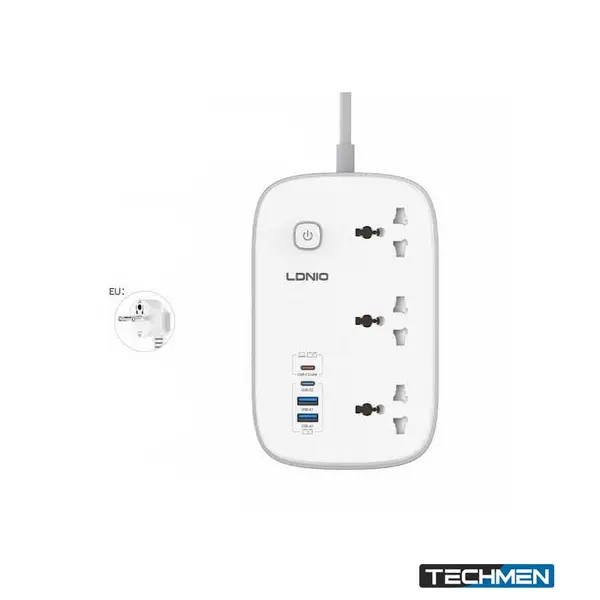 LDNIO SC6 45W GaN Fast Charging 3250W Power Extension with 3 Sockets, 2 USB-A & 2 USB-C (SC6)