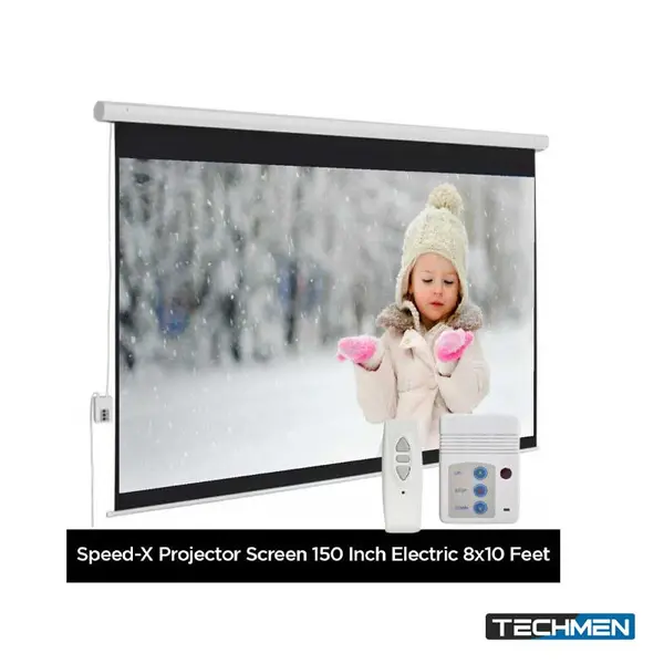 SPEED-X Projector Screen 150 Inch Electric Motorised 8x10 Feet 4:3 (MW)