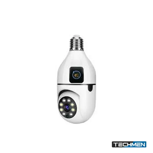 Speed-x SP-E28-2 Dual Lens Bulb Camera 1080P WiFi Panoramic Night Vision Motion Detection with V380 Pro App