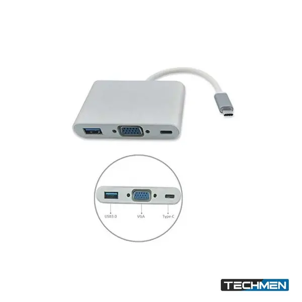 Speed-x SP-TC01 Type-C 3.1 to VGA + OTG Type-C + USB 3.0 Converter