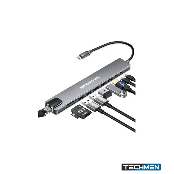 Speed-x (SP-TC1001) 10-in-1 Multi-Port Type-C HDMI 4K Converter (Good IC Big Packing)
