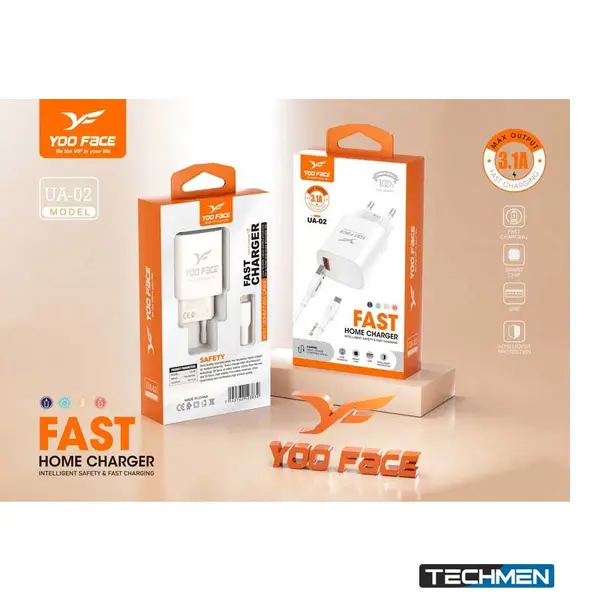 YOO FACE UC-02 USB-C 20W Charger with C to IP Cable (UC-02 TCIP)