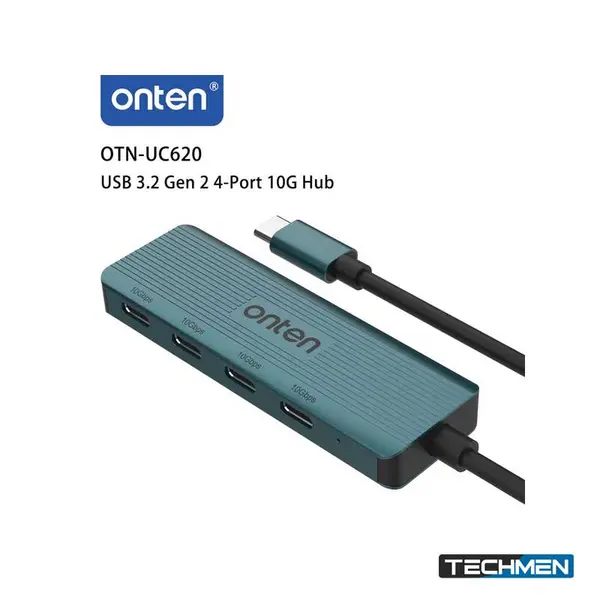 ONTEN UC620 4-in-1 USB-C to 4-Port USB 3.2 Hub 10Gbps – High-Speed USB-C Hub for Laptop & PC