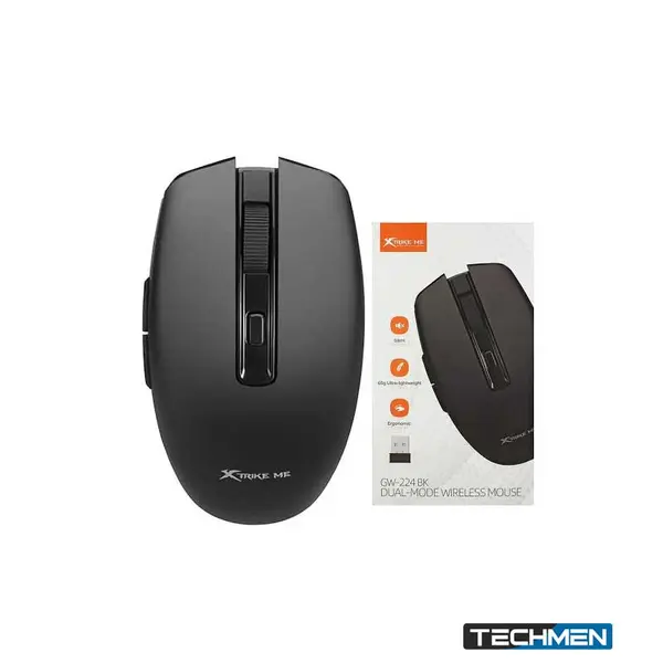 Xtrike Me GW-224 BK Wireless Mouse 2.4G + Bluetooth 5.2 800-1200-1600 DPI Black