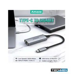 AMAZE A405s ALUMINUM ALLOY TYPE C GIGABIT LAN ADAPTER
