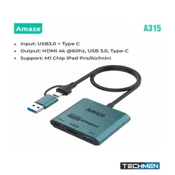 AMAZE A315 TYPE C + USB TO HDMI4K@60HZ+USB3.0+TYPE C