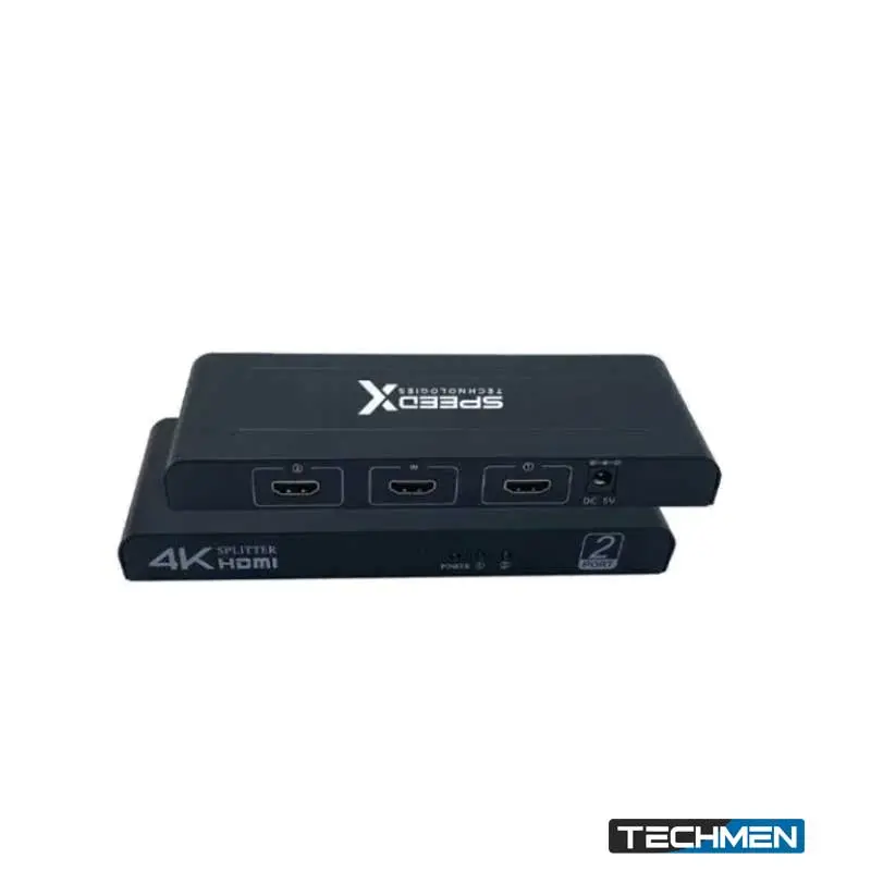 Speedx 2-Port 4K HDMI Splitter for HDTV, Monitor & Projector - Big Size (FJ102)