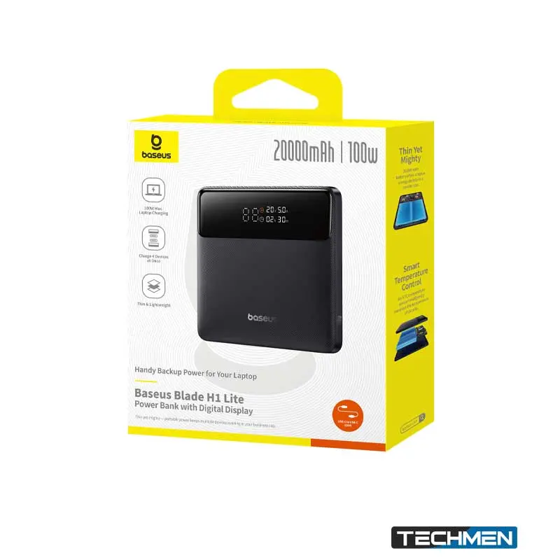 BASEUS P10021604123-00 H1 Fast Charging Power Bank with Digital Display 20000mAh 100W – Cosmic Black