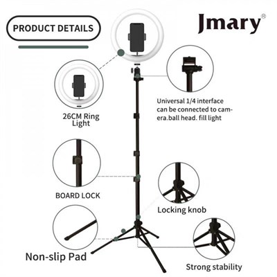 JMARY RING LIGHT Kit FM-536A 10 inch