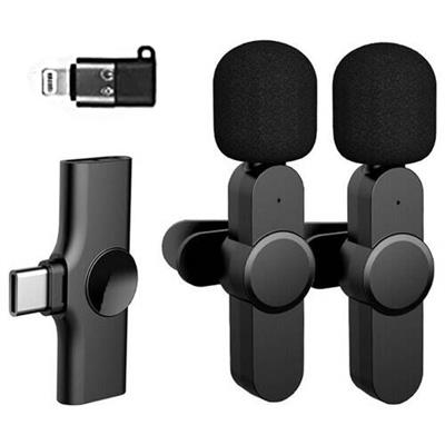 Dual K9 Wireless Lavalier Collar Microphone for Type-C & Lightning Connector devices