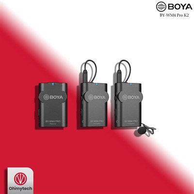 BOYA BY WM4 PRO K2 Two-Person Digital Camera-Mount Wireless Omni Lavalier Microphone System (2.4 GHz