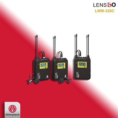 Lensgo LWM 328C UHF 99-Channels Professional Stereo Mic System with 2 transmitter