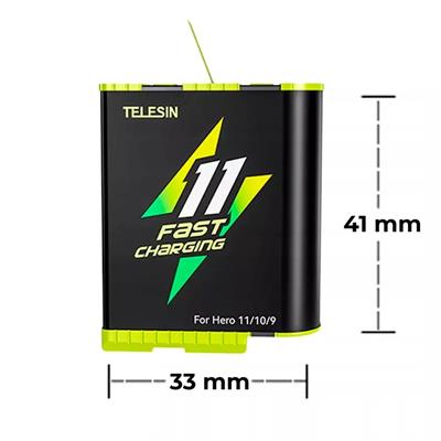 TELESIN Fast Charging Battery For GoPro Hero 9 / 10 / 11 / 12
