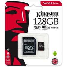 Kingston 128GB Canvas Select UHS-I microSDXC Memory Card with SD Adapter
