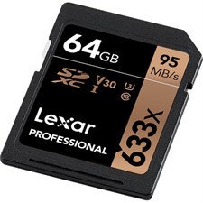Lexar 64GB Professional 633x UHS-I SDXC Memory Card