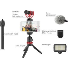 BOYA BY-VG350 Smartphone Vlogger Kit Plus with BY-MM1+ Mic, LED Light, and Accessories
