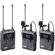Godox WMicS1 Kit 2 Two-Person Camera-Mount Wireless Omni Lavalier Microphone System for Mirrorless/D