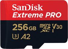 SanDisk 256GB 200MB/s Extreme PRO microSD Memory Card with Adapter