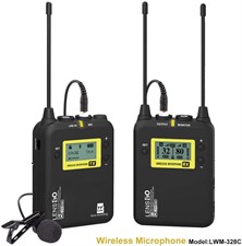 LENSGO LWM-328C Lavalier Microphone System, 99-Channel UHF Professional Omnidirectional Lavalier Lap