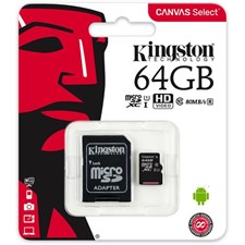 Kingston 64GB Canvas Select UHS-I microSDXC Memory Card with SD Adapter