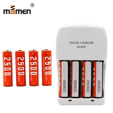 Mamen NI MH AA Battery 2500mAh x4pcs Rechargeable Batteries with Battery Charger Universal