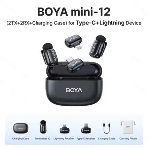 BOYA Dual Mic Mini 12 For ( Type C and I phone IOS )