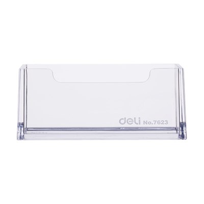 Deli E7623 PS Front View Transparent Business Card Holder