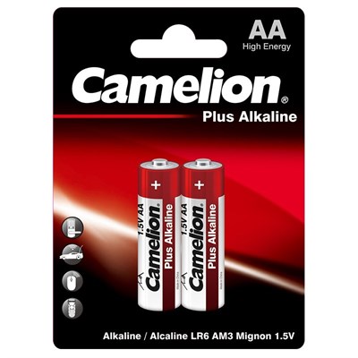 Camelion Plus Alkaline AA Battery x 2 Cell Blister Pack (Pencil Cell)
