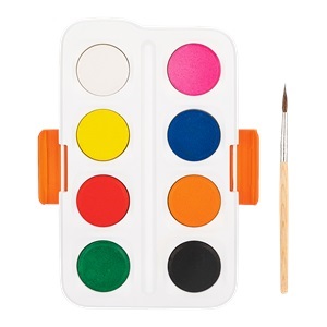 Deli EC10-8 Watercolour Paints with Brush 08 Colours