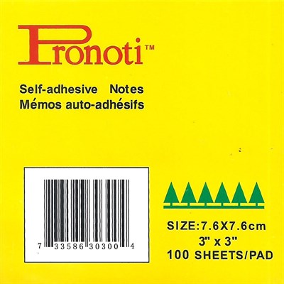 Pronoti Yellow Pastel Memo Sticky Notes 3x3 Inches