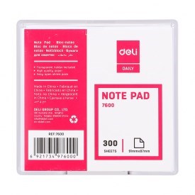 Deli E7600 Note Pad 91×87mm With Holder