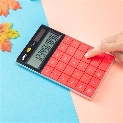 Deli Touch Series E1589 Acrylic Keys 12-Digits Desktop Calculator