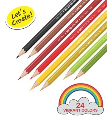 Mercury Brito 24 Colour Pencils Full Size Tin Pack