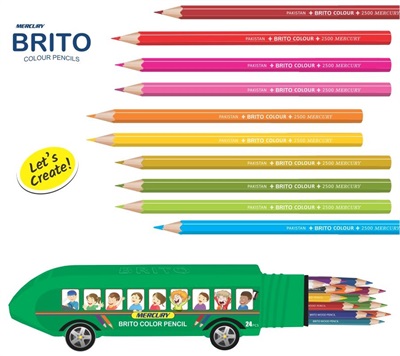 Mercury Brito Bus 24 Colour Pencils Full Size
