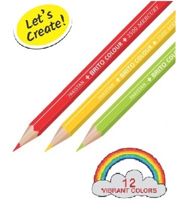 Mercury Brito Bus 12 Colour Pencils Half Size