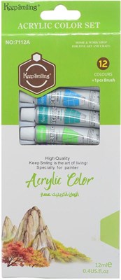Keep Smiling 7112A Acrylic Colour 12ML 12 Colour Set