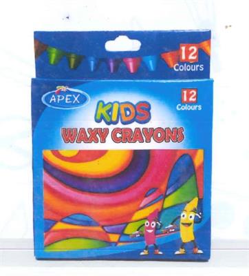 Apex KC-12 Kids Waxy Crayons 12 Colours