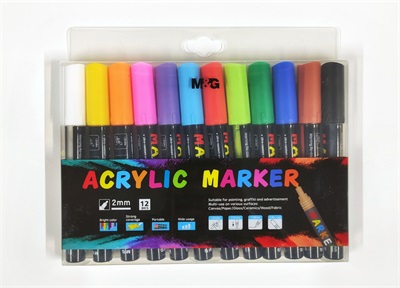 M&G APL976 12 & 6 Acrylic Colour Paint Markers Set