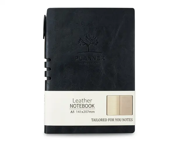 Boss 3725 A5 Planner Leather Office Notebook - 200 Pages