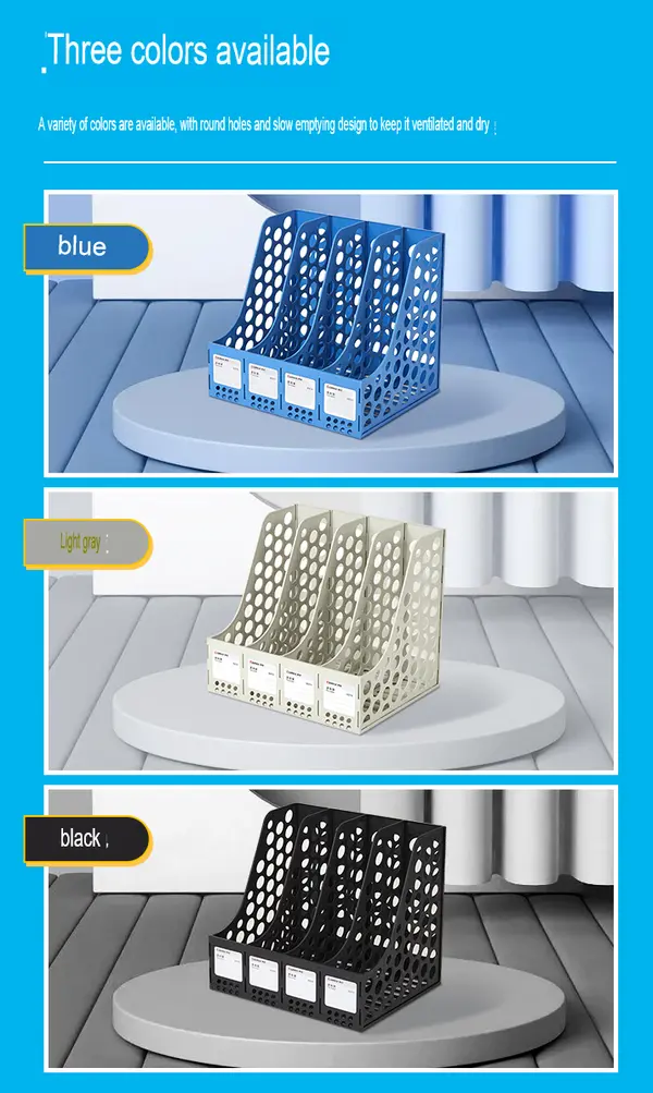 Comix B2075 Plastic Magazine Holder 4 Compartments