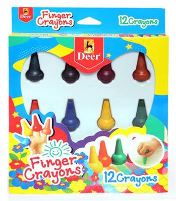 Deer 1-2-020 Finger Wax Crayons 12 Colours