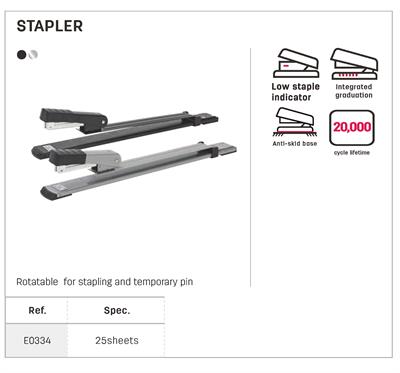 Deli E0334 Long Reach Half Strip Metal 24/6 Stapler