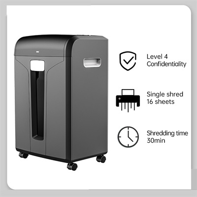 Deli E14400 16-Pages Super Cross-Cut Paper/CD/Card Shredder